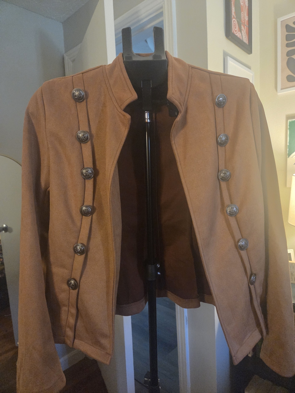 Source Unknown Brown Military-Style Women's Blazer
